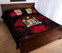 Fiji Polynesian Quilt Bed Set Hibiscus Red - Polynesian Pride