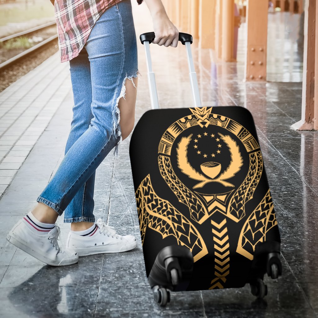 Pohnpei Luggage Cover - Micronesian Tribal Gold - Polynesian Pride