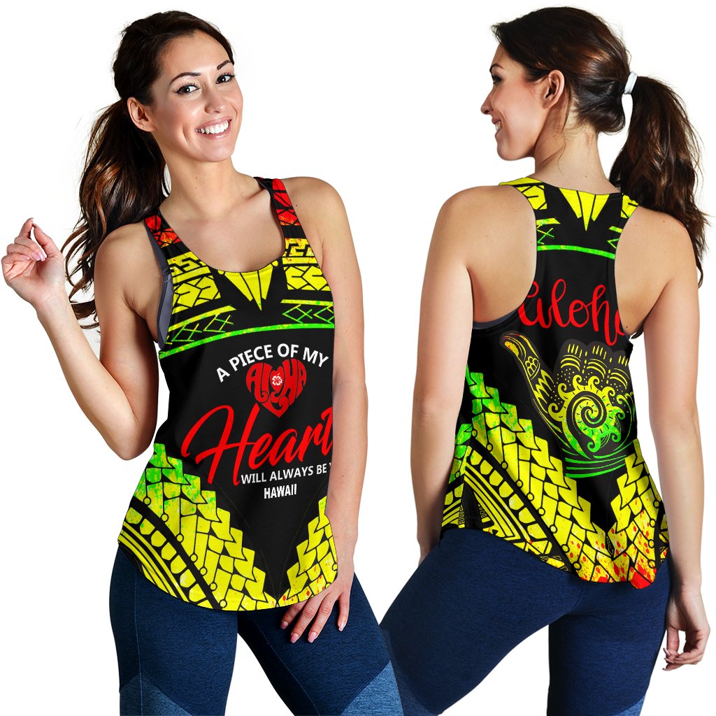 Hawaii Women's Racerback Tank - A Piece Of My Heart - Polynesian Pride