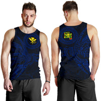 Hawaii Tank Top Polynesian Kanaka Map Hawaiian Men's Tank Top - Blue - TT Style Art - Polynesian Pride