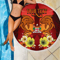 Fiji Custom Personalised Beach Blanket - Tribal Tuna Fish - Polynesian Pride