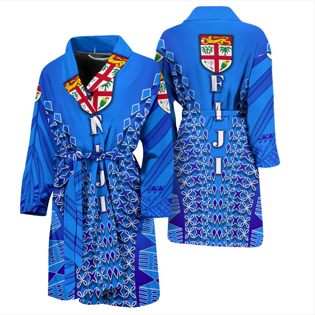 Fiji Drua Men Bath Robe Tapa - Polynesian Pride