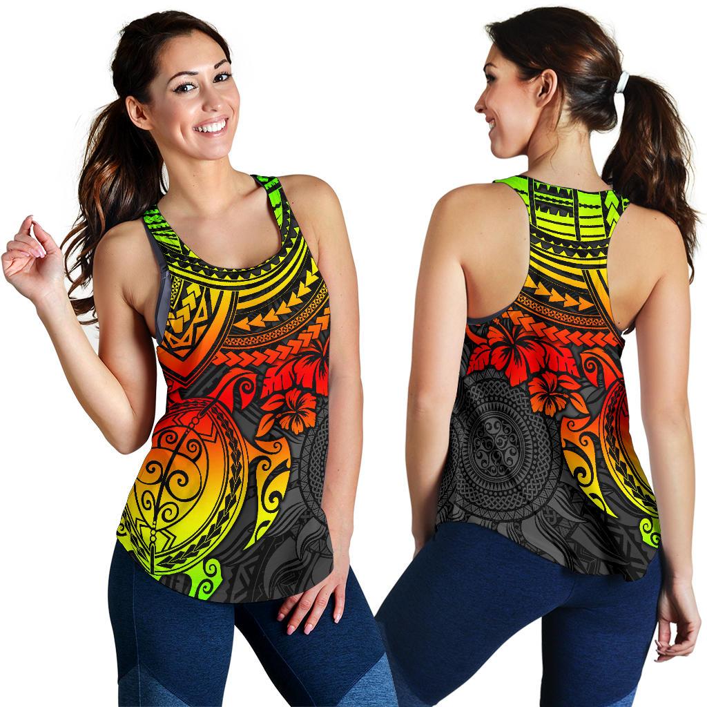 Polynesian Women's Racerback Tank - Polynesian Reggae Turtle - Polynesian Pride