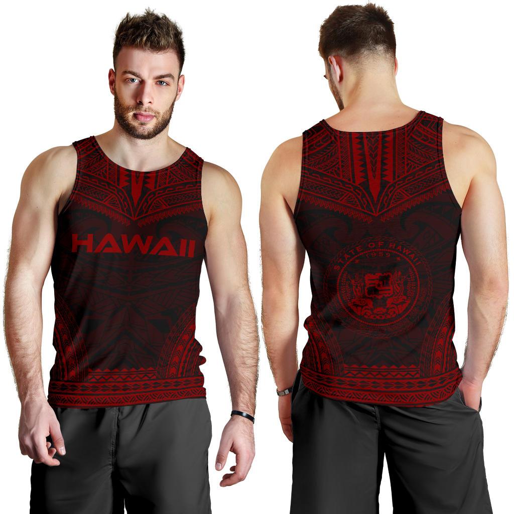 Hawaii Men's Tank Top - Polynesian Chief Red Version - Polynesian Pride