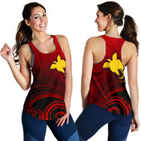 Papua New Guinea Women's Racerback Tank - Raggiana Bird of Paradise Polynesian Patterns - Polynesian Pride