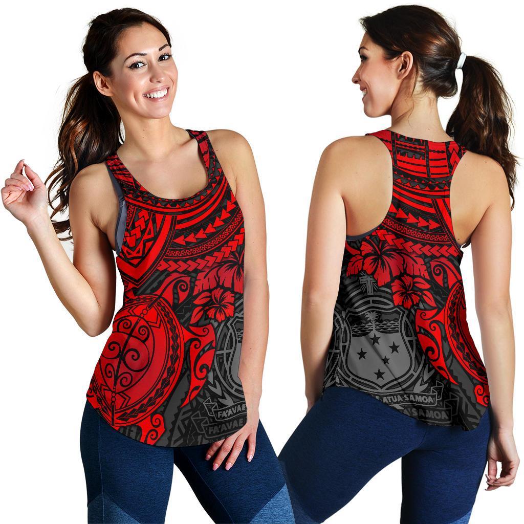 Samoa Polynesian Women's Racerback Tank - Red Turtle - Polynesian Pride