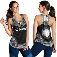 Northern Mariana Islands Women's Racerback Tank - Polynesian Chief Black Version - Polynesian Pride