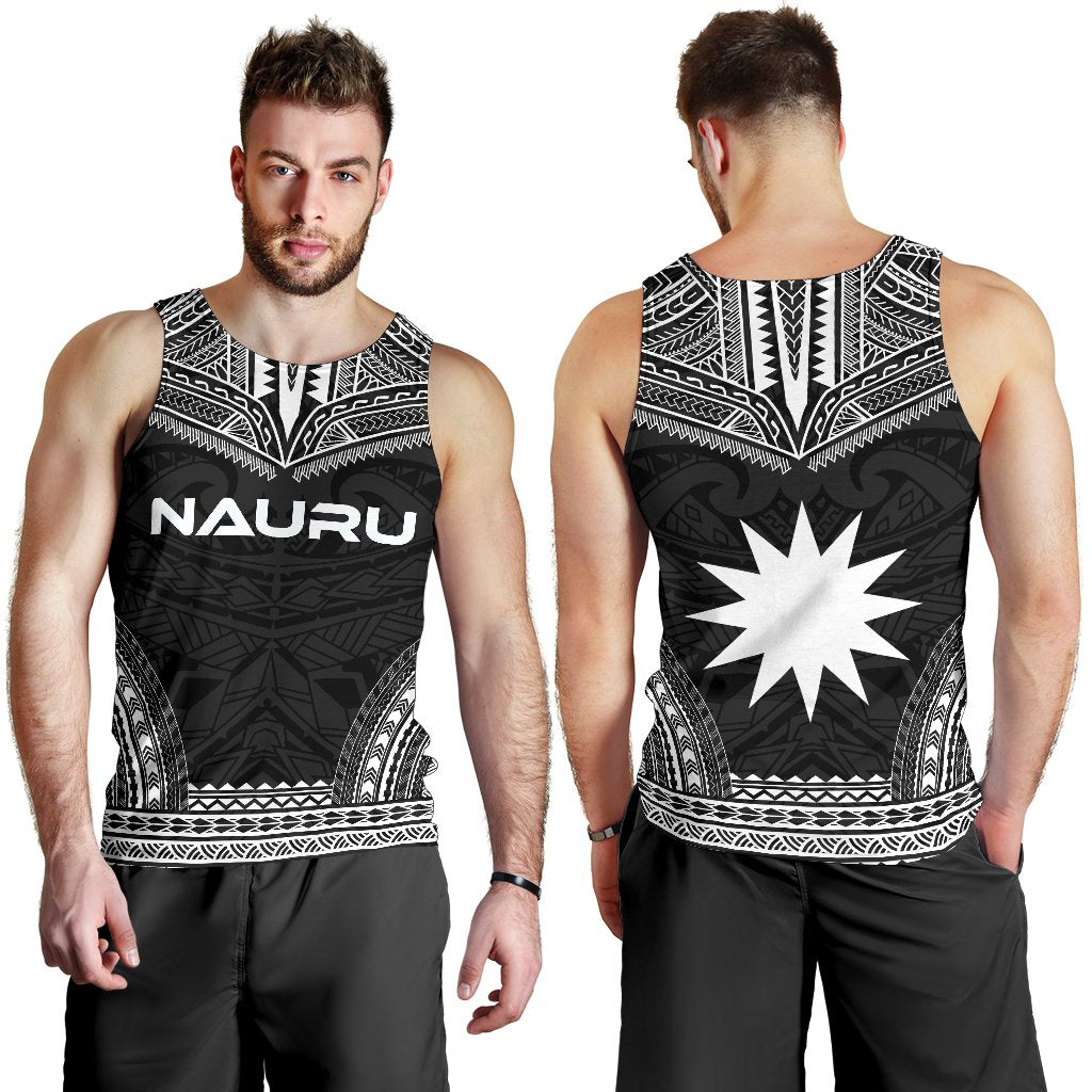 Nauru Men's Tank Top - Polynesian Chief Black Version - Polynesian Pride