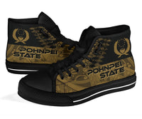 Pohnpei State High Top Shoes - Gold Color Symmetry Style - Polynesian Pride