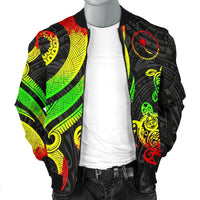 Chuuk Micronesian Men Bomber Jacket - Reggae Tentacle Turtle - Polynesian Pride