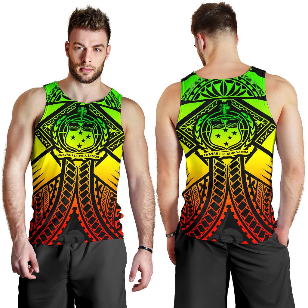 Samoa Polynesian Men's Tank Top - Samoa Reggae Seal with Polynesian Tattoo - Polynesian Pride