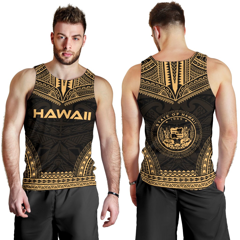 Hawaii Men's Tank Top - Polynesian Chief Gold Version - Polynesian Pride