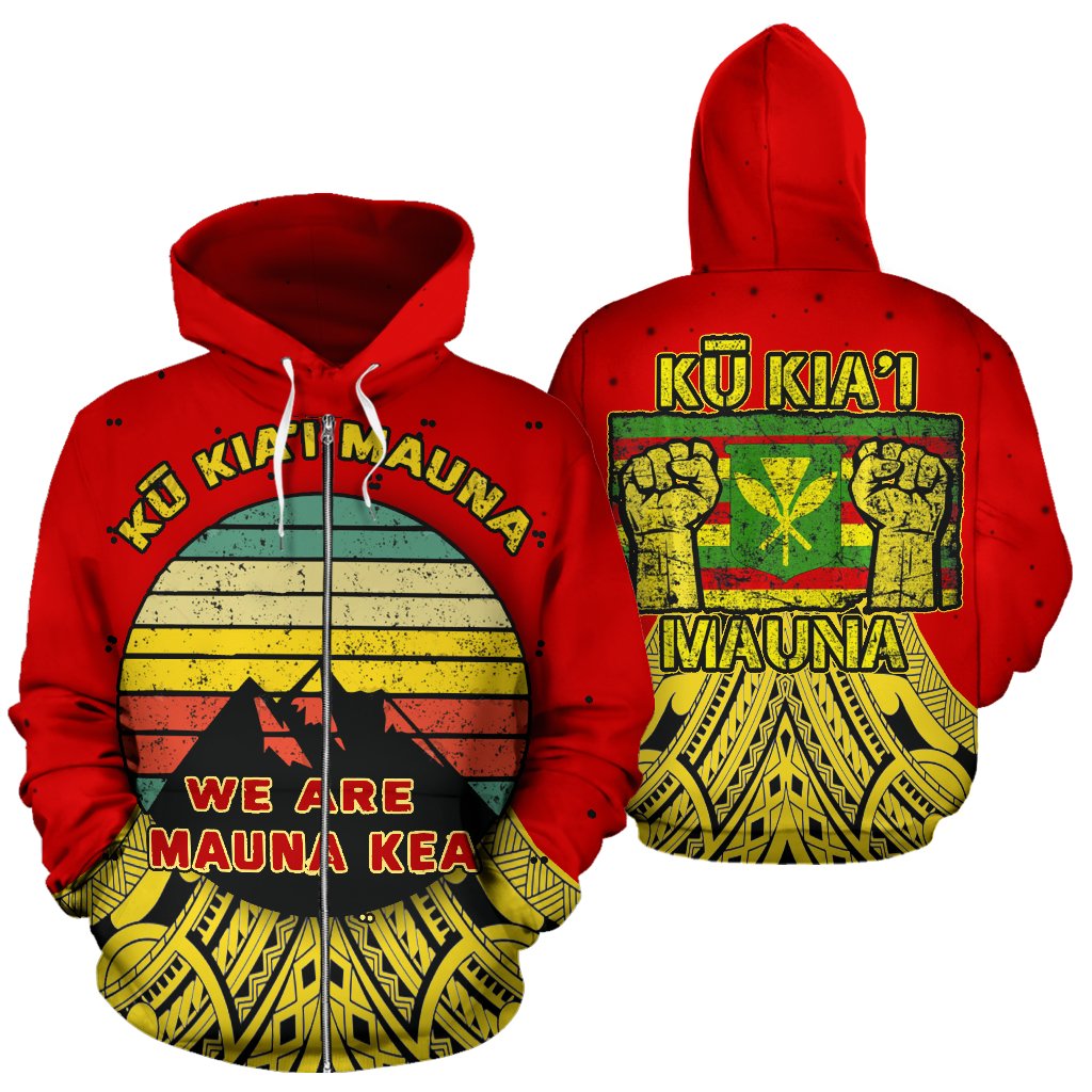Mauna Kea Zip Hoodie We are Mauna Kea Unisex Red - Polynesian Pride