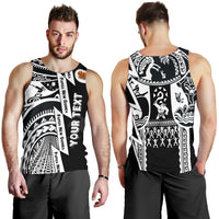 (Custom Personalised) Polynesian Guinea Men's Tank Top - Moana Maui Tattoo With Coat Of Arm Guinea White - Polynesian Pride