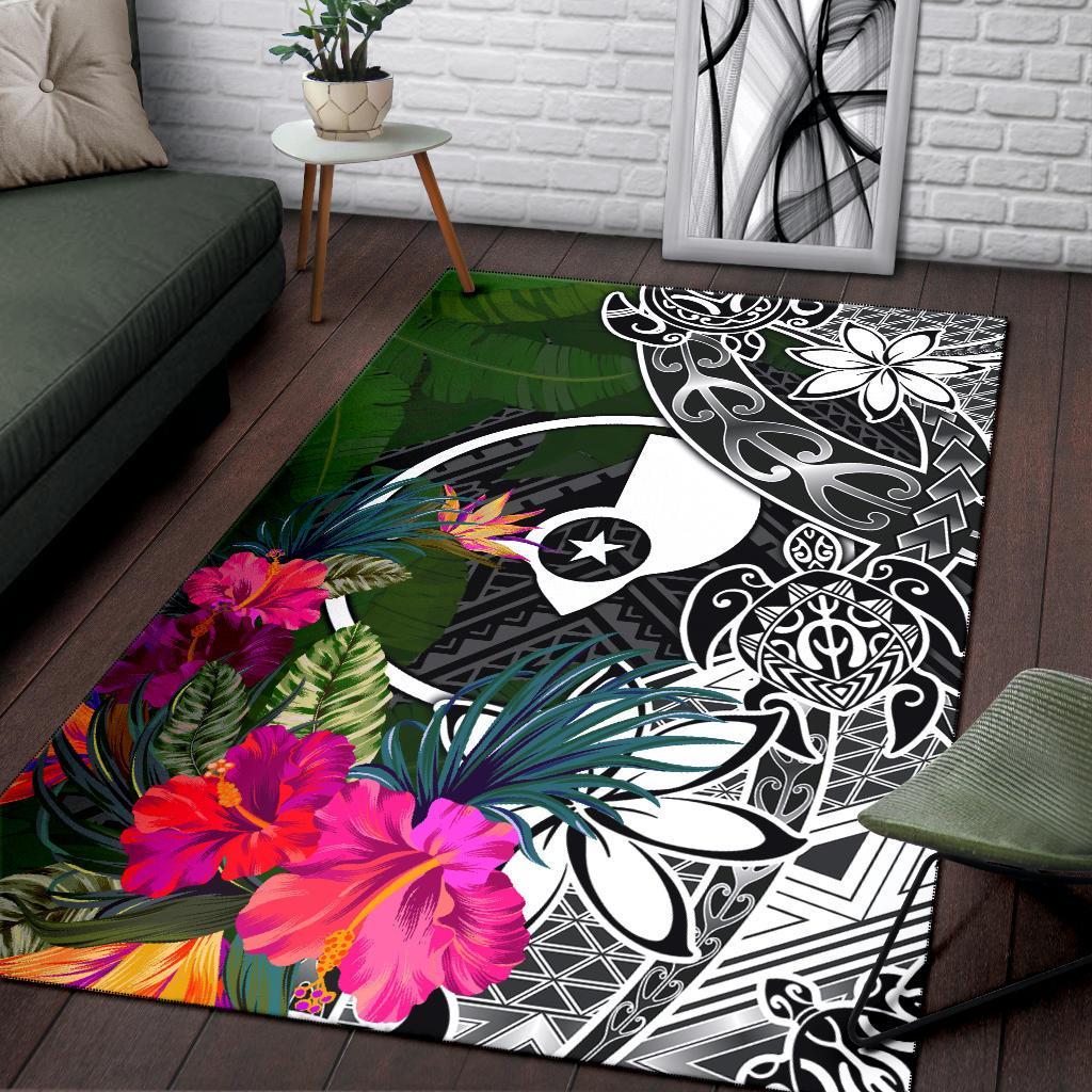 Yap Area Rug - Turtle Plumeria Banana Leaf - Polynesian Pride