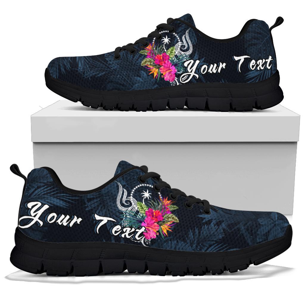 Chuuk Micronesia Custom Personalised Sneakers - Tropical Flower - Polynesian Pride