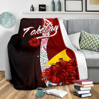 Tokelau Polynesian Premium Blanket - Coat Of Arm With Hibiscus - Polynesian Pride