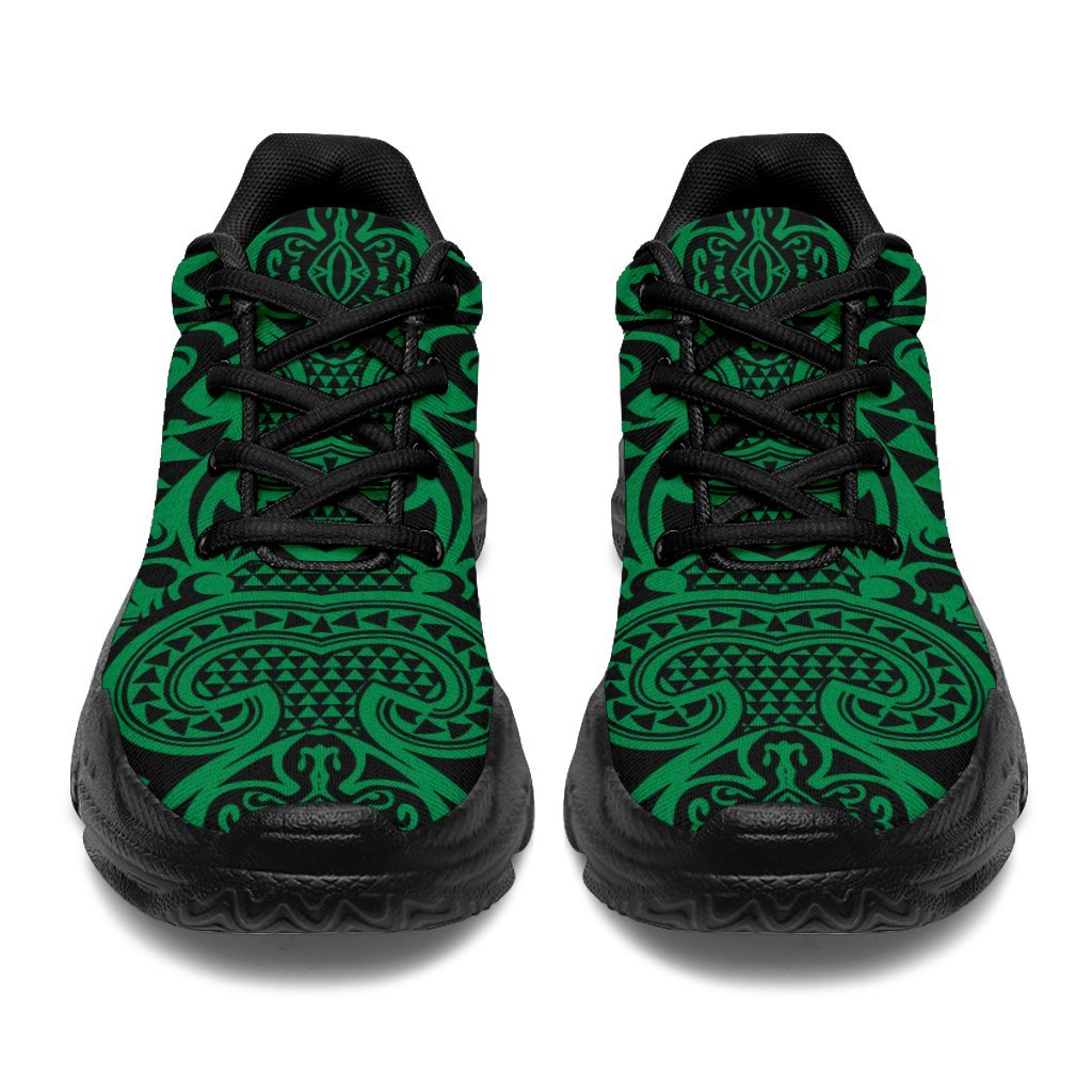 Polynesian Kakau Turtle Green Chunky Sneakers - Polynesian Pride