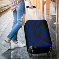 Hawaii Turtle Map Polynesian Luggage Cover - Blue - Circle Style - Polynesian Pride