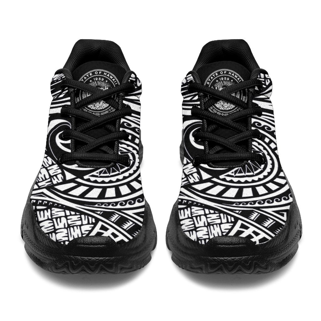 Hawaii White Chunky Sneakers White - Circle Style - Polynesian Pride