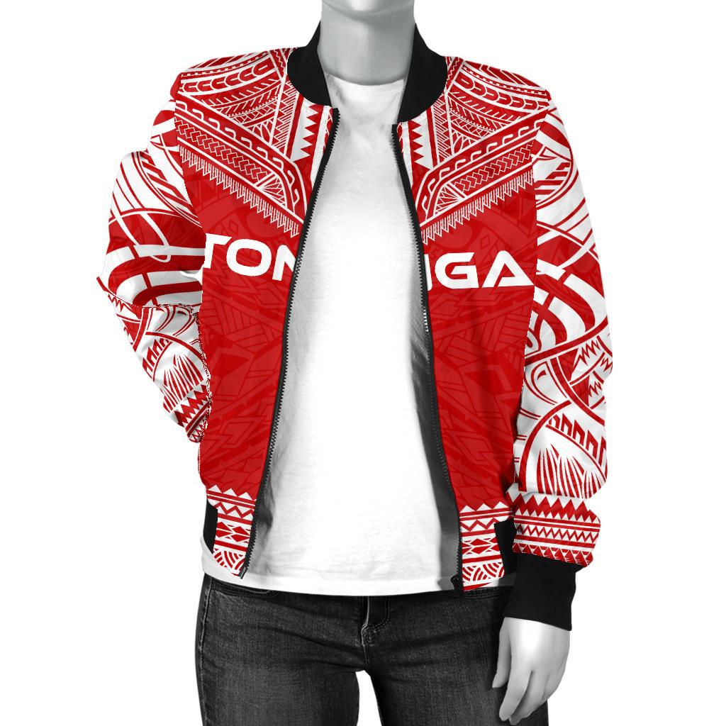 Tonga Flag Polynesian Chief Women'S Bomber Jacket - Polynesian Pride