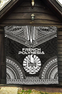 French Polynesia Premium Quilt - French Polynesia Polynesian Chief Black Version - Polynesian Pride