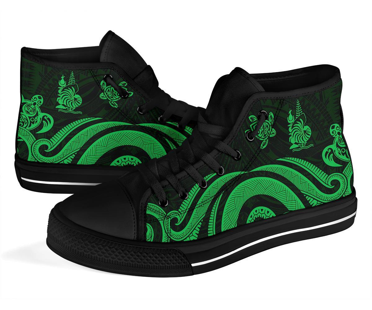 New Caledonia High Top Canvas Shoes - Green Tentacle Turtle - Polynesian Pride
