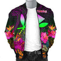 Polynesian Hawaii Kanaka Maoli Men's Bomber Jacket - Summer Hibiscus - Polynesian Pride