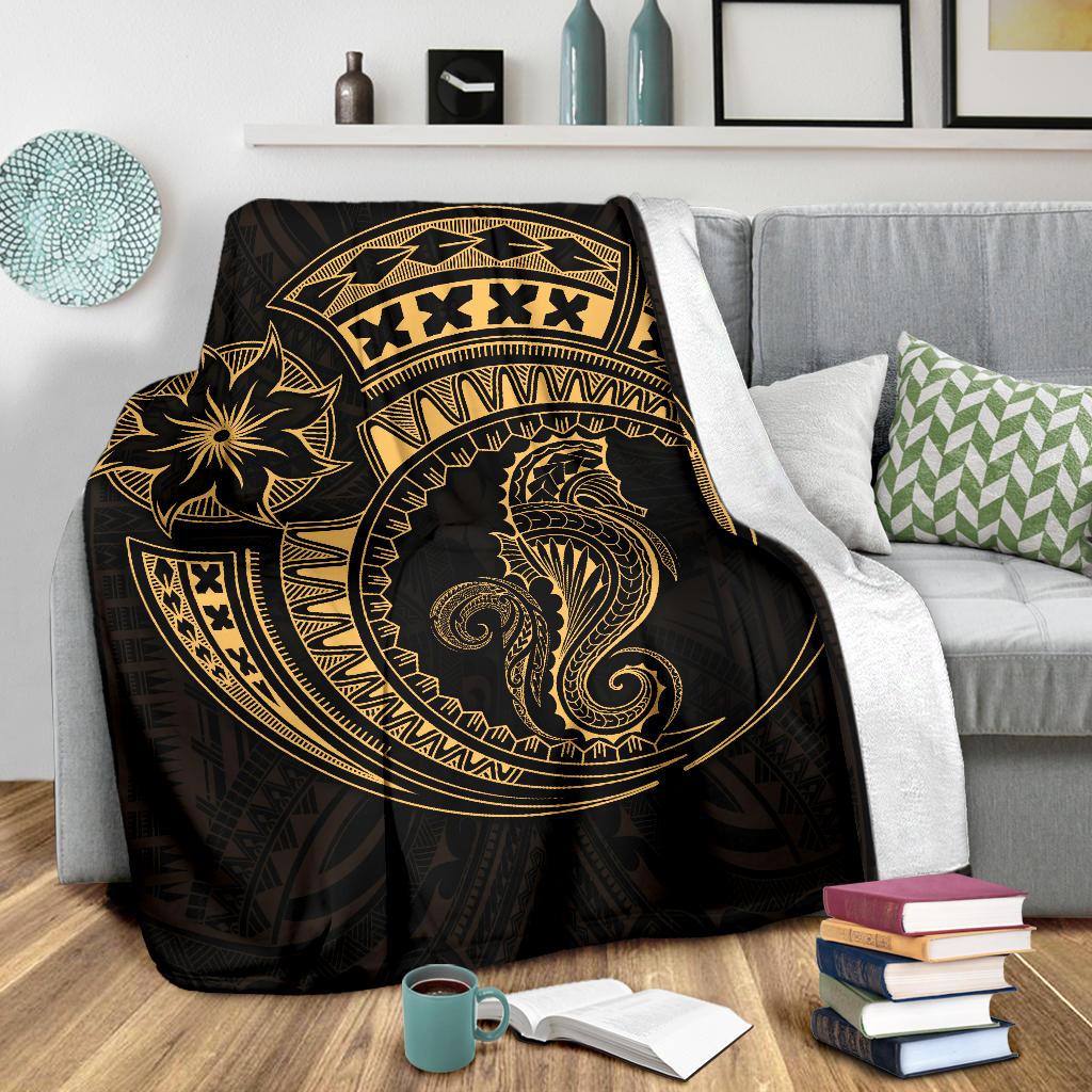 Seahorse Polynesian Blanket - Polynesian Tattoo Gold - Polynesian Pride