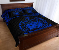Samoa Quilt Bed Set - Samoa Coat Of Arms Polynesian Blue Curve Version - Polynesian Pride