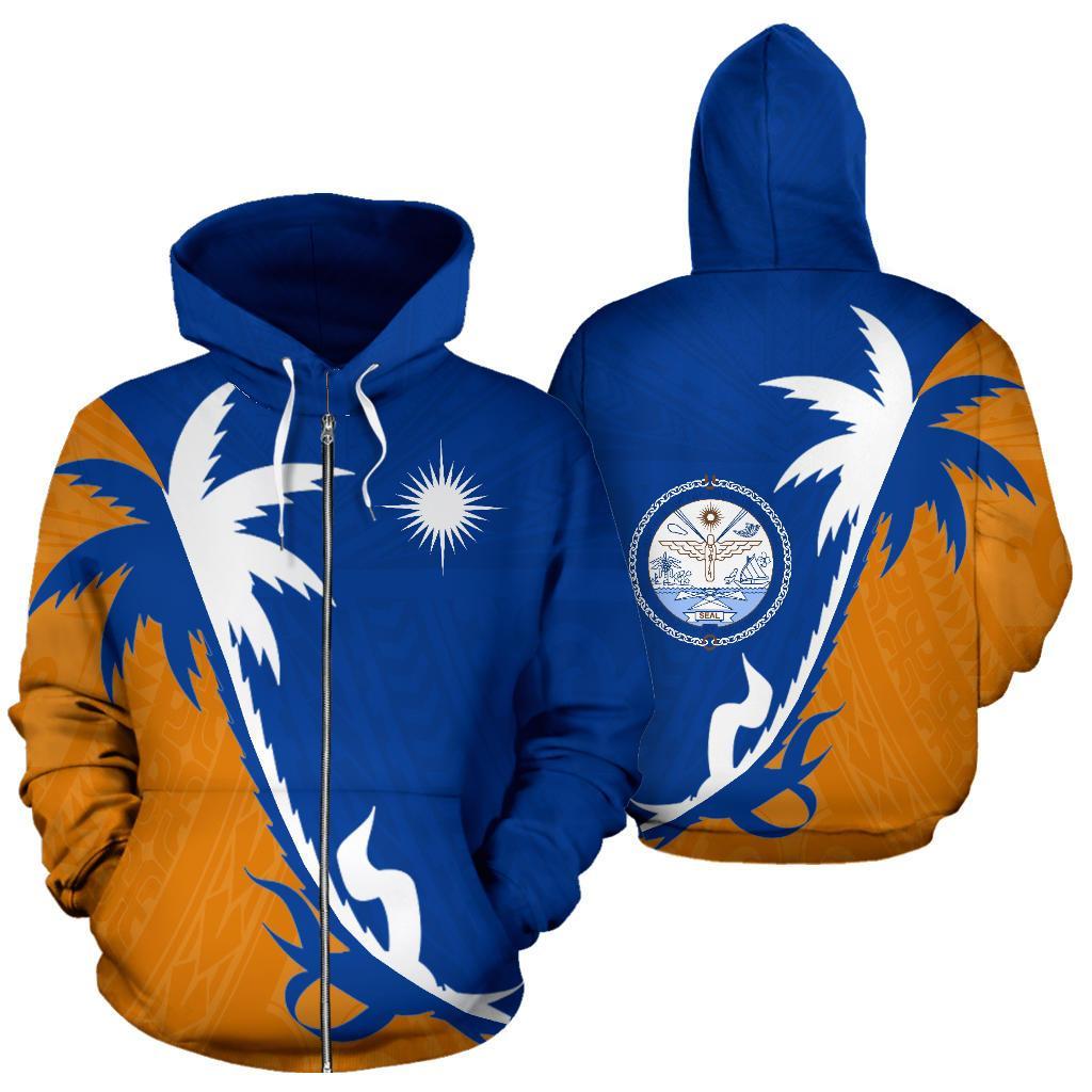 Marshall Islands Coconut Tree Zip up Hoodie - Polynesian Pride