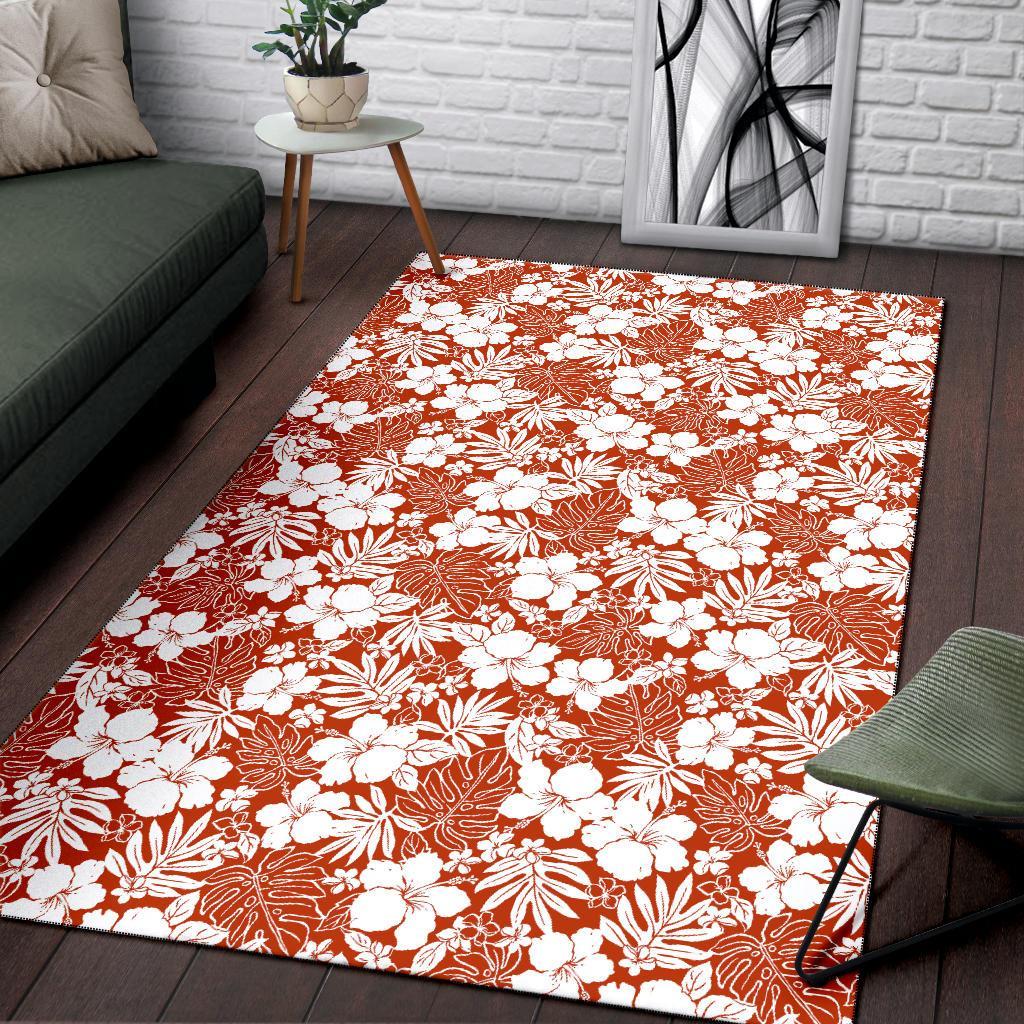 Hibiscus Flower Pattern Rug - Polynesian Pride