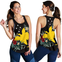 Papua New Guinea Hibiscus Women's Racerback Tank A02 Black - Polynesian Pride