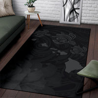 Hawaii Turtle Hibiscus Map Polynesian Area Rug AH - Polynesian Pride