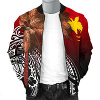 Papua New Guinea Men's Bomber Jacket - Polynesian Palm Tree - Polynesian Pride