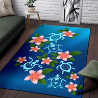 Turtle Polynesian Plumeria Area Rug AH - Polynesian Pride