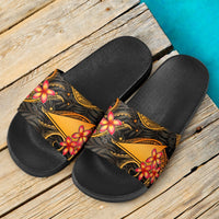 Tokelau Slide Sandals - Gold Plumeria - Polynesian Pride
