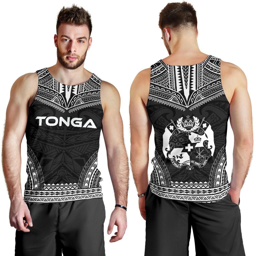 Tonga Men's Tank Top - Polynesian Chief Black Version - Polynesian Pride