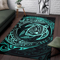 Hawaiian Map Turtle Polynesian Circle Rug AH - Polynesian Pride