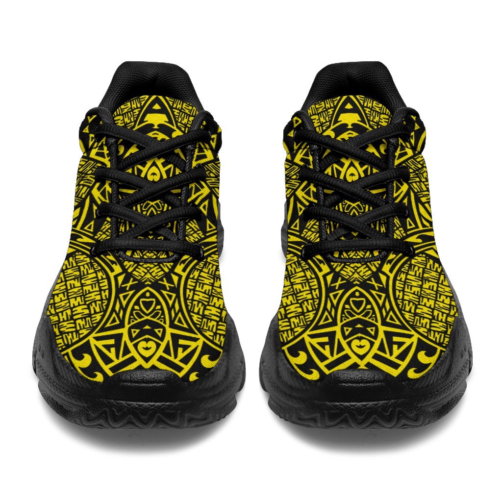 Polynesian Lauhala Mix Yellow Chunky Sneakers - Polynesian Pride
