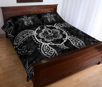 Turtle Hibiscus Gray Quilt Bed Set - Polynesian Pride