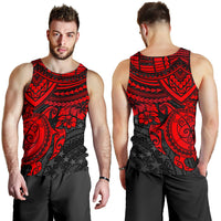 Cook Islands Polynesian Tank Top (Men) - Red Turtle - Polynesian Pride