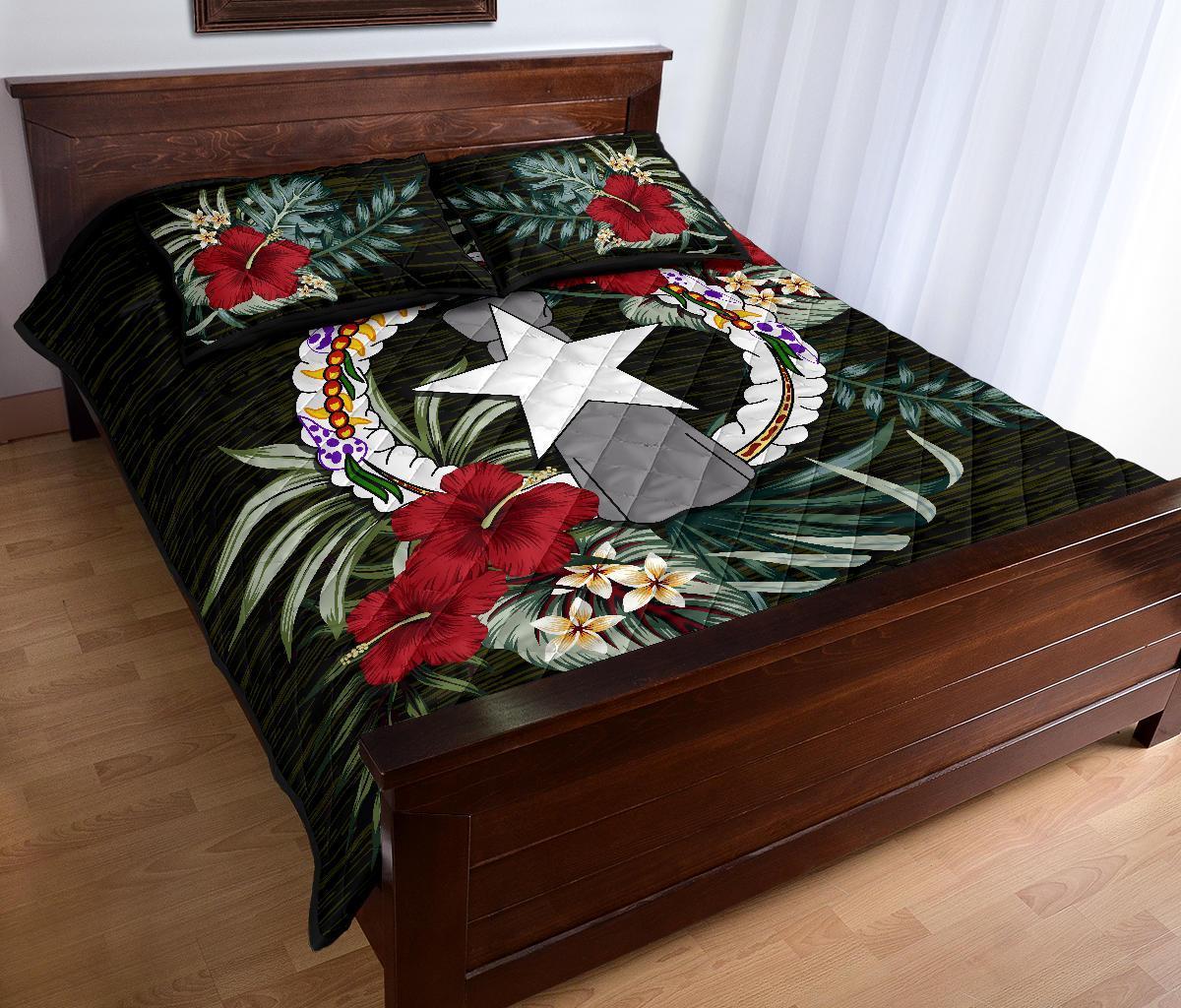 Nothern Mariana Islands Polynesian Quilt Bed Set - Special Hibiscus - Polynesian Pride