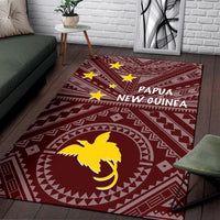 Papua New Guinea Area Rug - Flag With Polynesian Patterns (Red) - Polynesian Pride