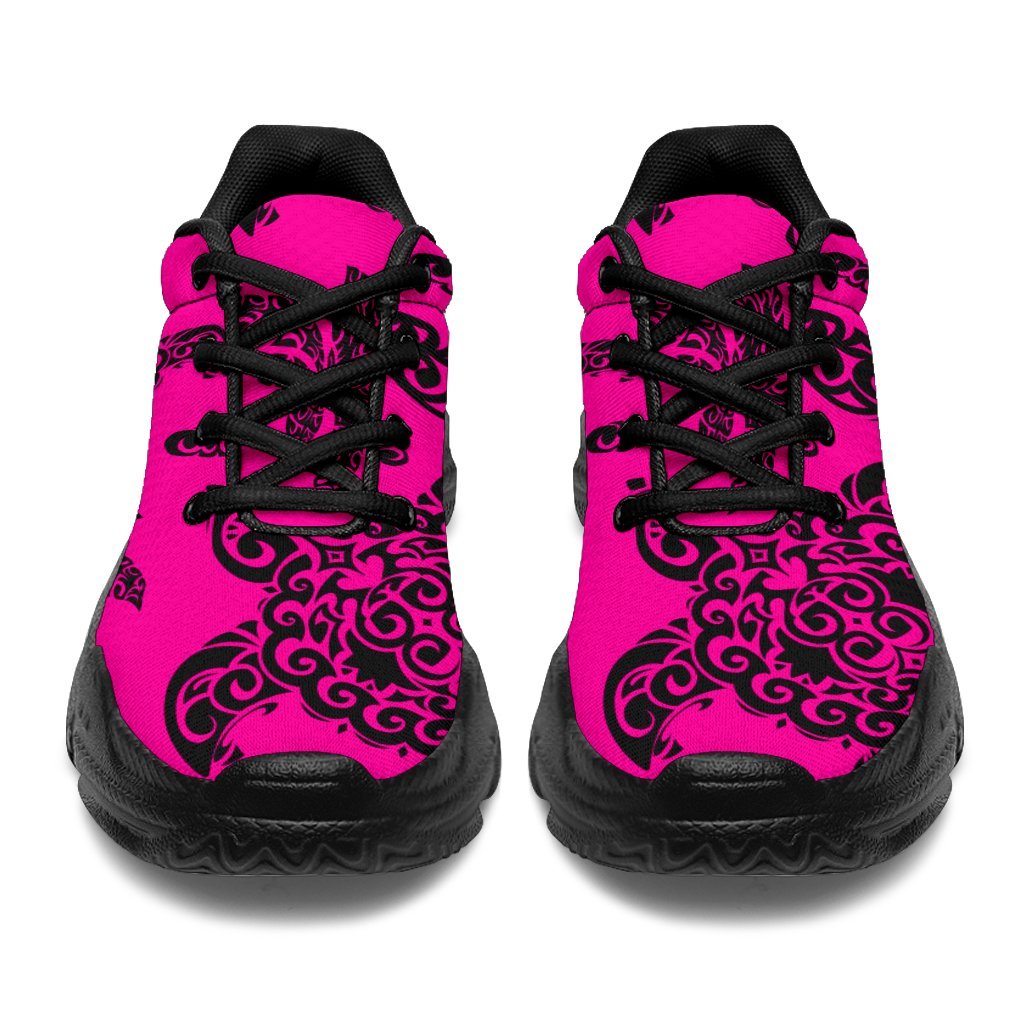 Polynesian Turtle Palm And Sea Pebbles Pink Chunky Sneakers - Polynesian Pride