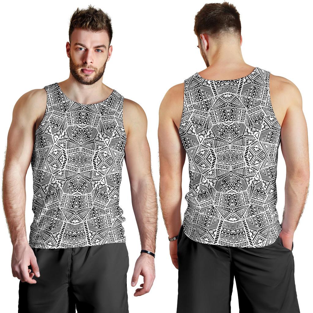 Polynesian Men's Tank Top White And Black White - Polynesian Pride