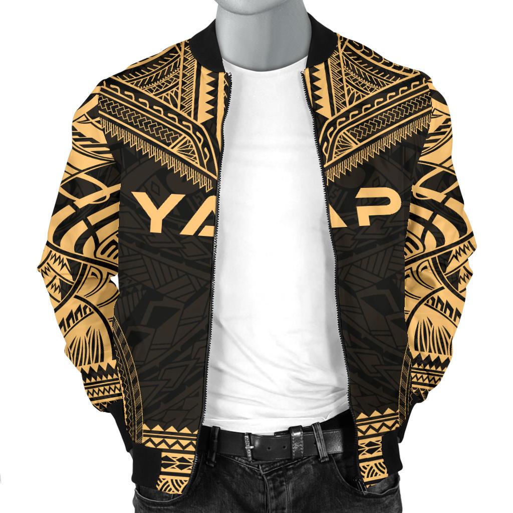Yap Polynesian Chief Men's Bomber Jacket - Gold Version - Polynesian Pride