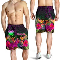 Nauru Personalised Men's Shorts - Summer Hibiscus - Polynesian Pride