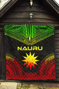 Nauru Premium Quilt - Nauru Flag Polynesian Chief Reggae Version - Polynesian Pride