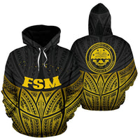 Federated States of Micronesia Polynesian Hoodie Gold Pride Map nd Seal Unisex Gold - Polynesian Pride
